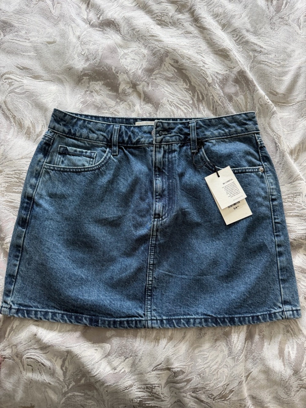 Dynamite Classic Denim Mini Skirt in Blue